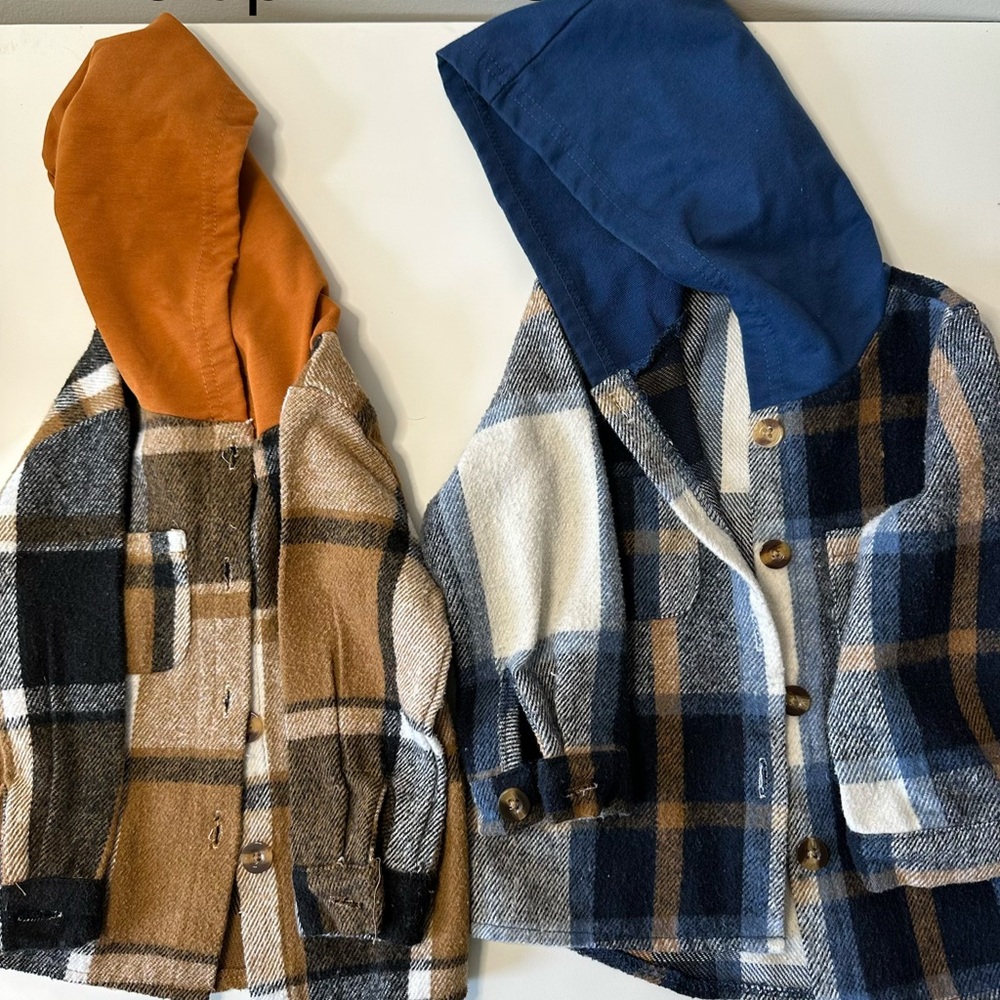 Plaid Hooded Jackets for Kids